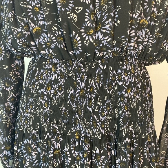 Free People Open Waters Charlotte Long Lace Sleeve Floral Dress small - Picture 5 of 16